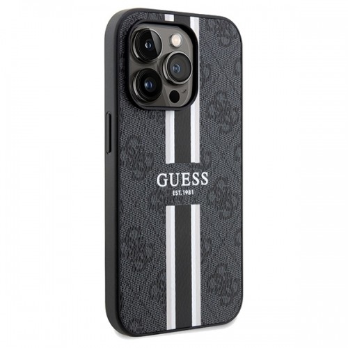 Guess GUHMP15XP4RPSK iPhone 15 Pro Max 6.7" czarny|black hardcase 4G Printed Stripes MagSafe image 4