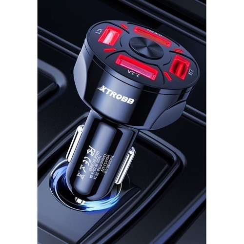 4x USB car charger + Xtrobb 19907 cable (16331-0) image 4