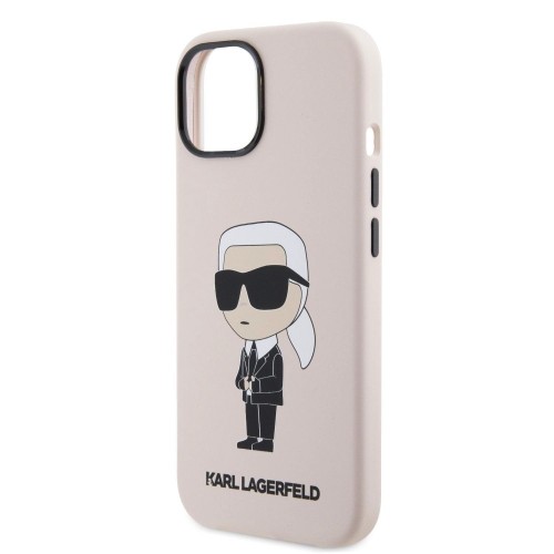 Karl Lagerfeld Liquid Silicone Ikonik NFT Case for iPhone 15 Pink image 4