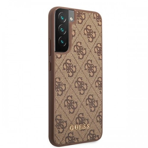 Guess GUHCS22SG4GFBR S22 S901 brązowy|brown hard case 4G Metal Gold Logo image 4