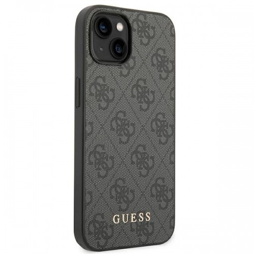 Guess GUHCP14SG4GFGR iPhone 14 6,1" szary|grey hard case 4G Metal Gold Logo image 4