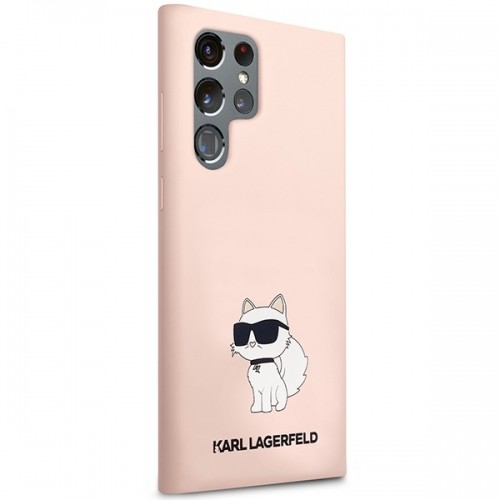 Karl Lagerfeld KLHCS23LSNCHBCP S23 Ultra S918 hardcase różowy|pink Silicone Choupette image 4