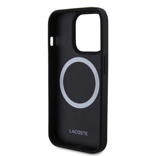 Lacoste Iconic Petit Pique Woven Logo MagSafe Case for iPhone 15 Pro Black image 4