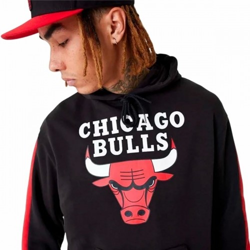 Unisex Sporta Krekls ar Kapuci New Era NBA Colour Block Chicago Bulls Melns image 4