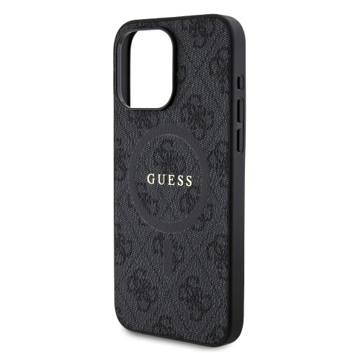 Guess PU Leather 4G Colored Ring MagSafe Case for iPhone 15 Pro Max Black image 4