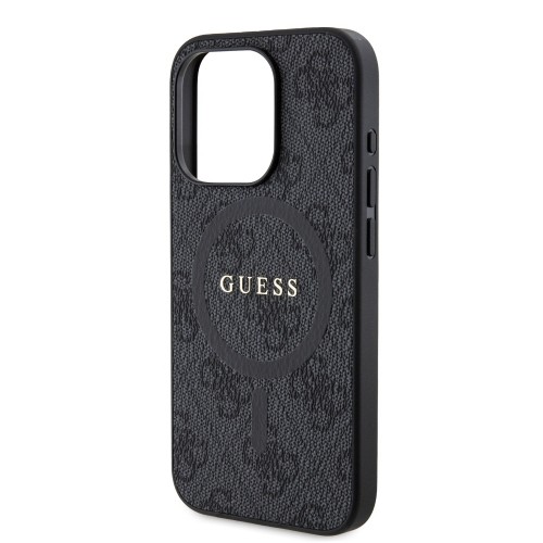 Guess PU Leather 4G Colored Ring MagSafe Case for iPhone 15 Pro Black image 4