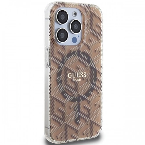 Guess GUHMP15XHGCUSTGW iPhone 15 Pro Max 6.7" brązowy|brown hardcase IML GCube MagSafe image 4