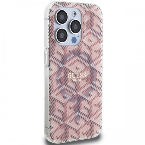 Guess GUHMP15XHGCUSTGP iPhone 15 Pro Max 6.7" różowy|pink hardcase IML GCube MagSafe image 4