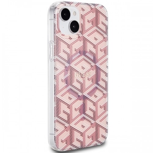 Guess GUHMP15SHGCUSTGP iPhone 15 | 14 | 13 6.1" różowy|pink hardcase IML GCube MagSafe image 4