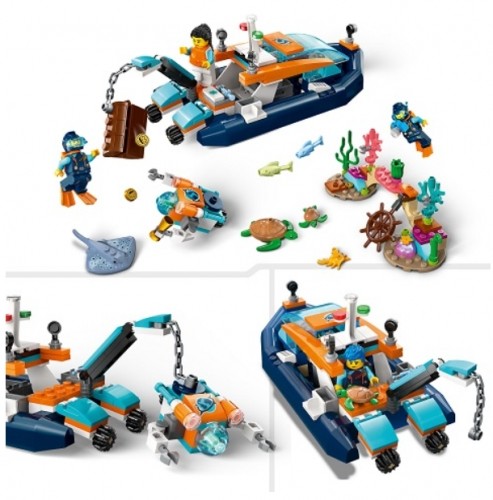 LEGO City 60377 Explorer Diving Boat Konstruktors image 4
