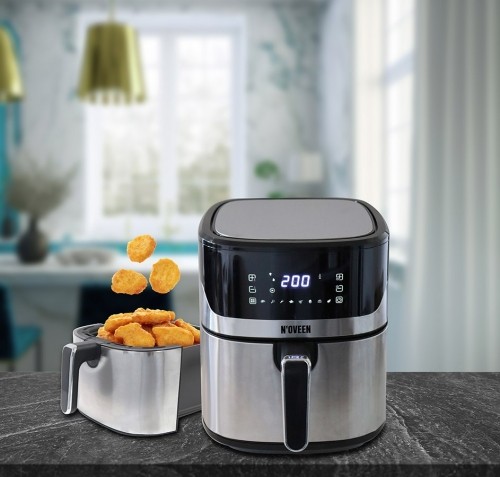 N'oveen Hot air fryer NOVEEN AF550 6.5 l 1600 W Black, Silver image 4