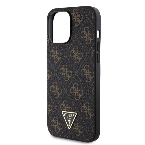 Guess PU Leather 4G Triangle Metal Logo Case for iPhone 13 Pro Max Black image 4