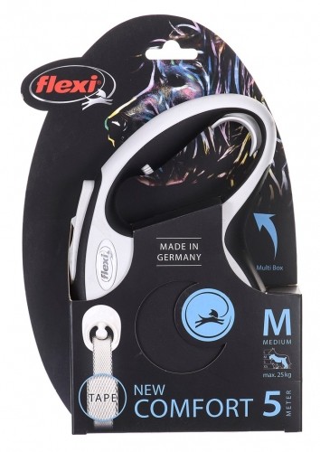 Flexi New Comfort M Tape 5 m Black Dog Retractable lead image 4
