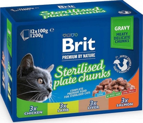 BRIT Premium Cat Sterilised Plate - wet cat food - 12x100g image 4