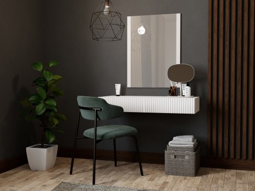 Cama Meble Dressing table with mirror PAFOS 80x41.6x100 white matte image 4