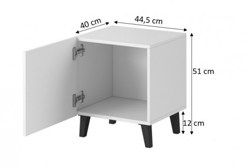 Cama Meble PAFOS bedside table 2 pcs. 45x40x51 cm white matt image 4