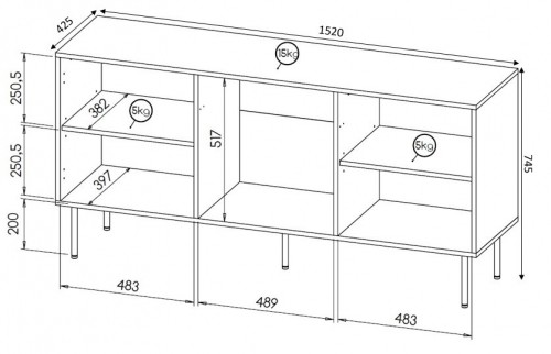 Cama Meble HOLE chest 152x42.5x74.5 cm matte black image 4