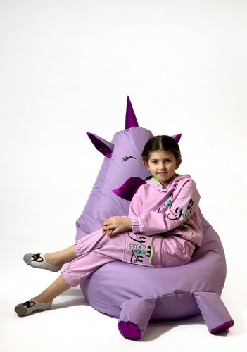 Go Gift Sako bag pouffe Unicorn with mouth purple XXL 140 x 100 cm image 4