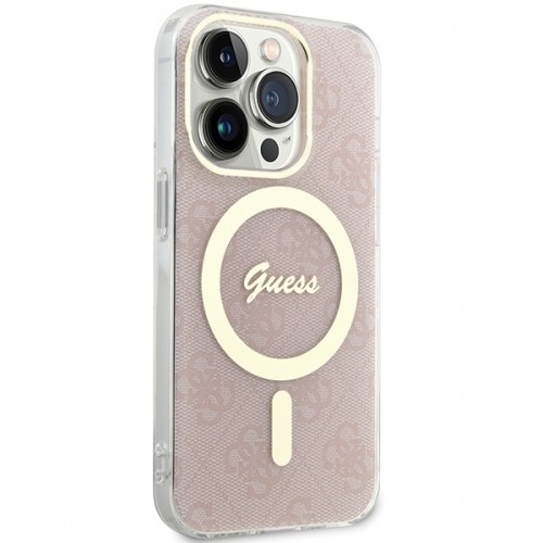 Guess GUHMP15LH4STP iPhone 15 Pro 6.1" rózowy|pink hardcase IML 4G MagSafe image 4