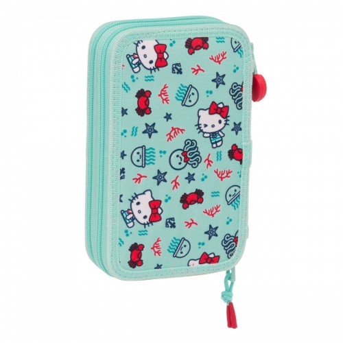 Double Pencil Case Hello Kitty Sea lovers Turquoise 12.5 x 19.5 x 4 cm (28 Pieces) image 4