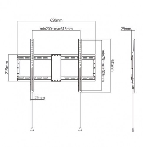 Gembird WM-80F-01 TV mount 2.03 m (80") Black image 4