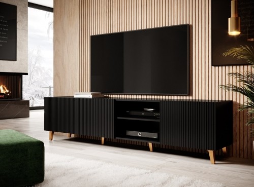 Cama Meble Cama RTV cabinet PAFOS 200x42x52 Black matt image 4