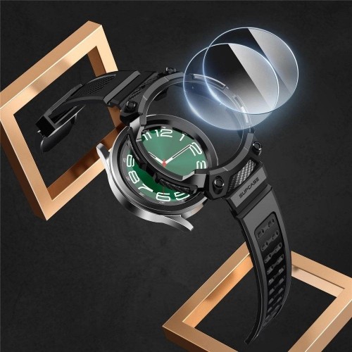 Unicorn Beetle Pro Supcase Set and Tempered Glass for Samsung Galaxy Watch 6 Classic (47 mm) - Black image 4