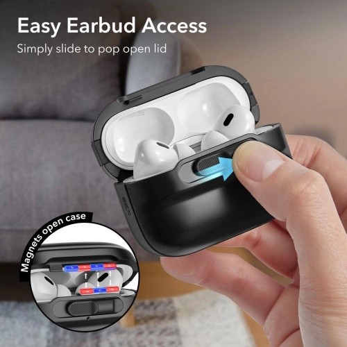 ESR Pulse Halolock Case with MagSafe for Apple AirPods Pro 1|2 - Black image 4