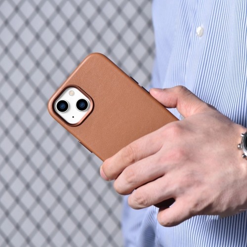 iCarer Case Leather Case Cover for iPhone 14 Plus Brown (MagSafe Compatible) image 4