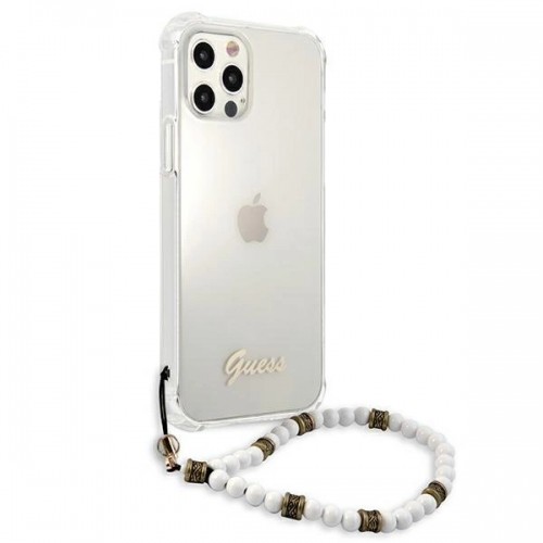 Guess GUHCP12MKPSWH iPhone 12|12 Pro 6.1&quot; Transparent Hardcase White Pearl image 4