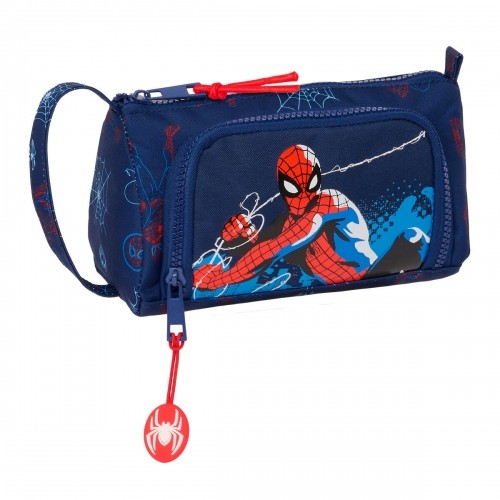Skolas Penālis ar Piederumiem Spider-Man Neon Tumši Zils 20 x 11 x 8.5 cm (32 Daudzums) image 4