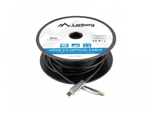 LANBERG HDMI CABLE M/M V2.0 10M OPTICAL AOC BLACK CA-HDMI-20FB-0100-BK image 4