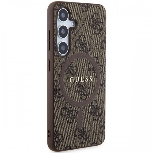 Guess GUHMS24SG4GFRW S24 S921 brązowy|brown hardcase 4G Collection Leather Metal Logo MagSafe image 4