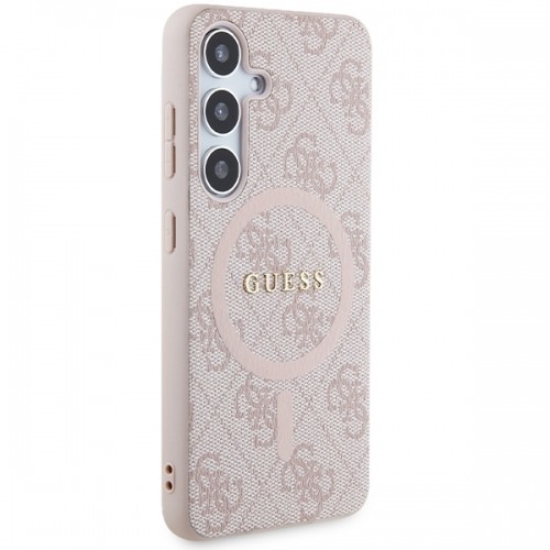 Guess GUHMS24SG4GFRP S24 S921 różowy|pink hardcase 4G Collection Leather Metal Logo MagSafe image 4