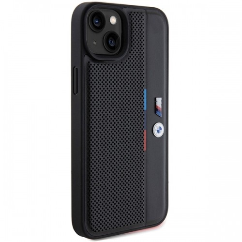 BMW BMHCP15S23PUPVK iPhone 15 | 14 | 13 6.1" czarny|black hardcase Perforated Tricolor Line image 4