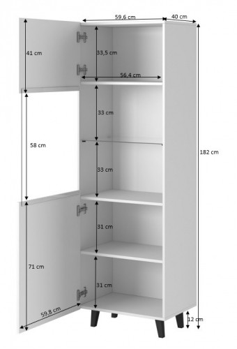 Cama Meble Display cabinet PAFOS 60x40x182 cm white matt image 4