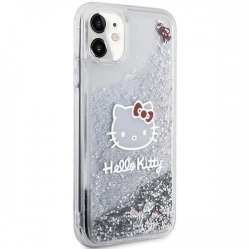 Hello Kitty Liquid Glitter Charms Kitty Head Case for iPhone 11 | Xr - Silver image 4