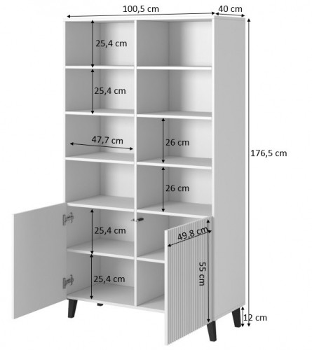 Cama Meble PAFOS bookcase 100x40x176.5 cm matte black image 4