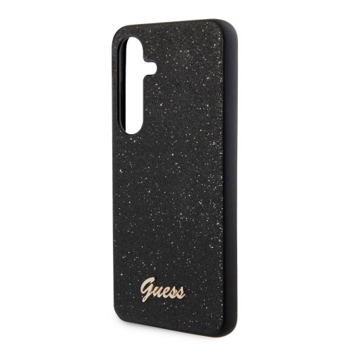 Guess PC|TPU Glitter Flakes Metal Logo Case for Samsung Galaxy S24+ Black image 4
