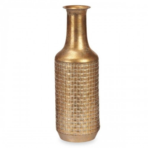 Vase Golden Metal 14 x 46 x 14 cm (4 Units) With relief image 4