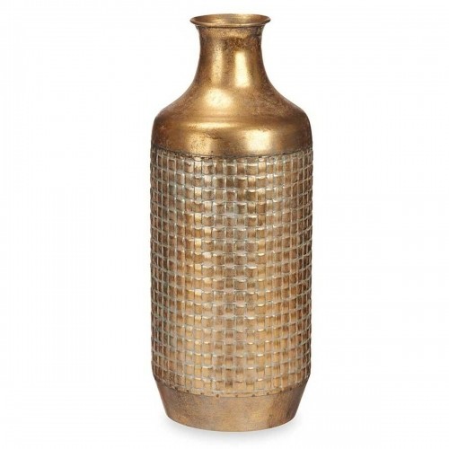 Vase Golden Metal 16 x 42 x 16 cm (4 Units) With relief image 4