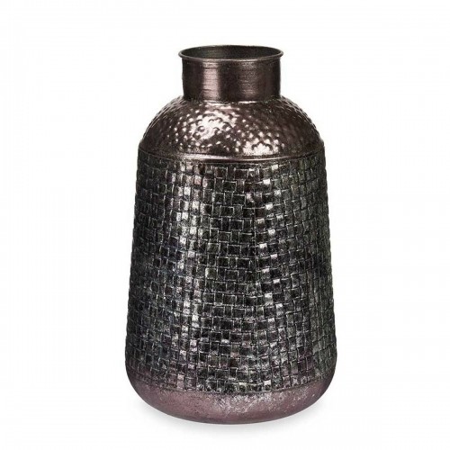 Vase Silver Metal 22,5 x 39,5 x 22,5 cm (4 Units) With relief image 4