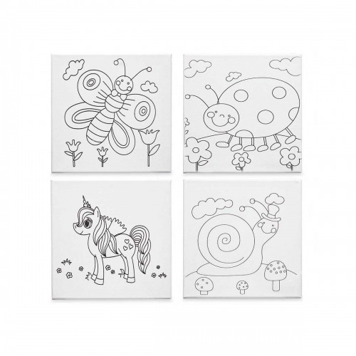 Pincello Полотно Белый Ткань 15 x 15 x 1,5 cm Для рисования Животные (24 штук) image 4