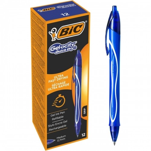 Gela pildspalva Bic Gel-ocity Quick Dry Zils 0,3 mm (12 gb.) image 4