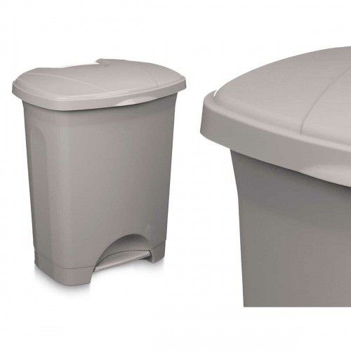 Bigbuy Home Atkritumu tvertne ar pedāli Pelēks Plastmasa 30 L (4 gb.) image 4