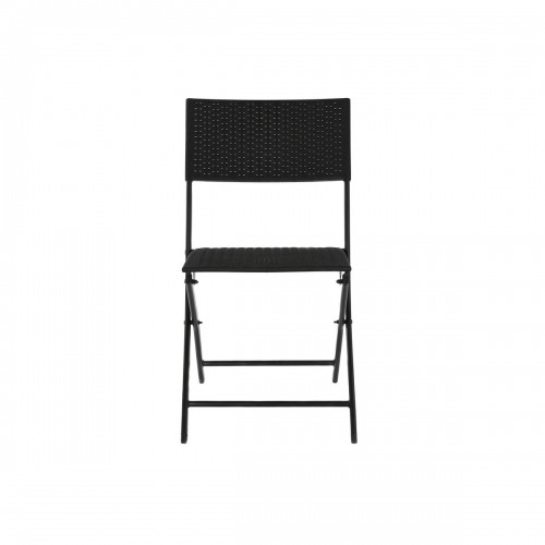 Galda komplekts ar 2 krēsliem Home ESPRIT Melns Tērauds sintētiska rotangpalma 58 x 58 x 71,5 cm image 4