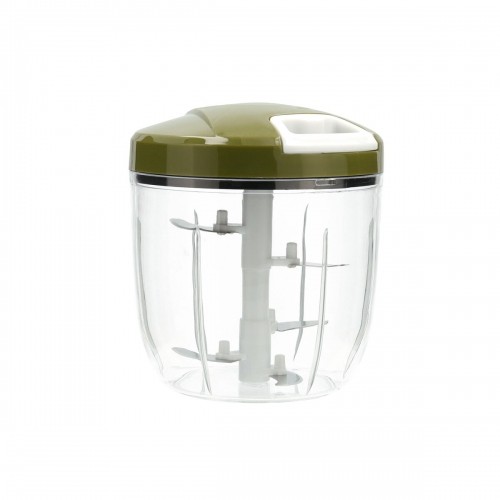 Manual mini chopper with pull cord Quid Naturalia Green Metal 12,5 x 14 cm Manual image 4