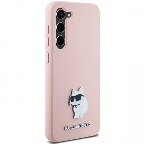 Karl Lagerfeld Silicone Choupette Metal Pin case for Samsung Galaxy S23 - pink image 4