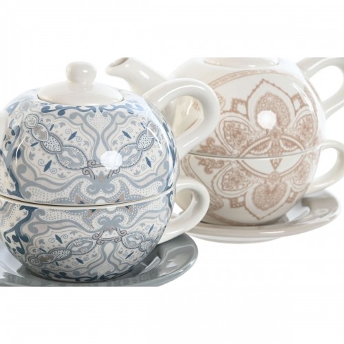Teapot Home ESPRIT Blue White Beige Light Pink Dolomite 750 ml (2 Units) image 4