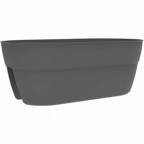Plant pot EDA Grey Dark grey Plastic Oval Modern image 4